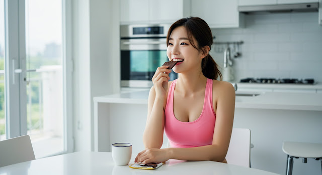 female-athlete-eating-dark-chocolate-for-pms-1