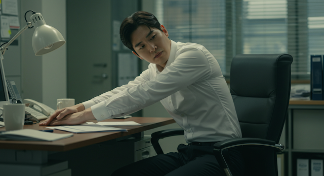 office worker stretching-1